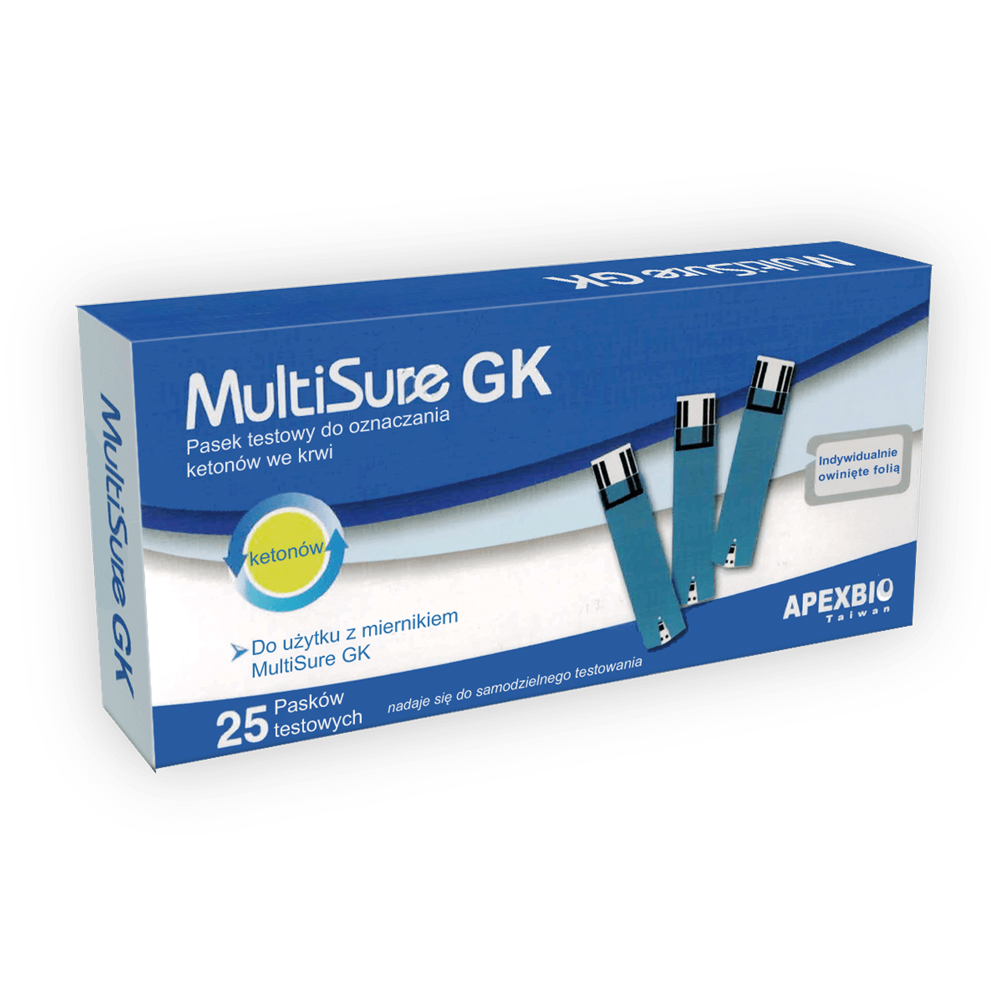 MultiSure GK Ketone paski testowe 25 sztuk