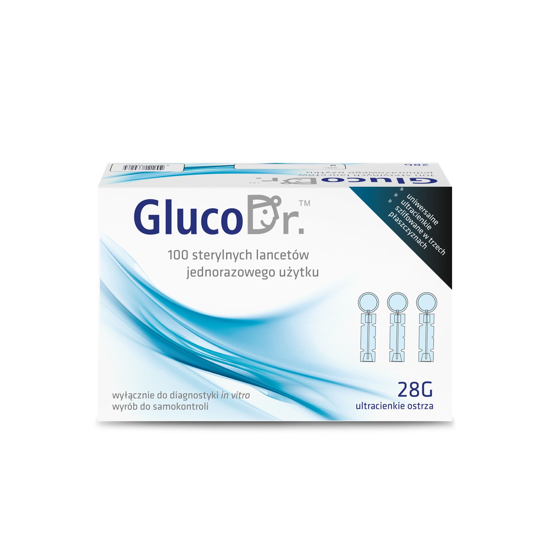 GlucoDr Auto 200szt. – Sterylne Lancety uniwersalne 28G