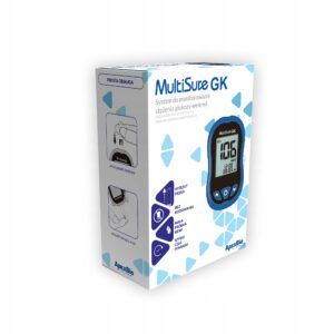 Zestaw do pomiaru stężenia ciał ketonowych i glukozy MultisureGK/aparat + paski ketonowe 25szt+ paski do glukozy 50szt-galeria-1