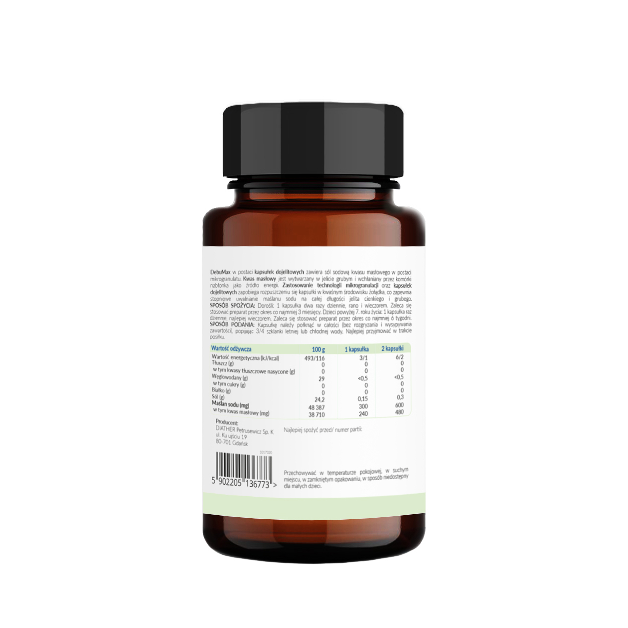 DebuMax MAŚLAN SODU 600 mg/2 kaps.